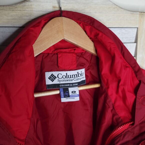 Columbia Core Interchange Womens Medium Fleece Jacket Red Winter Coat - Picture 6 of 14